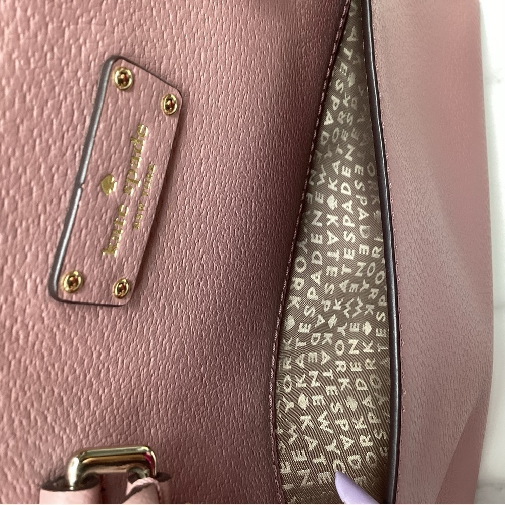 KATE SPADE SATCHEL SUMMER BAG PINK DUSTY PEONY HANDBAG GROVE STREET CARLY PURSE - Picture 11 of 14